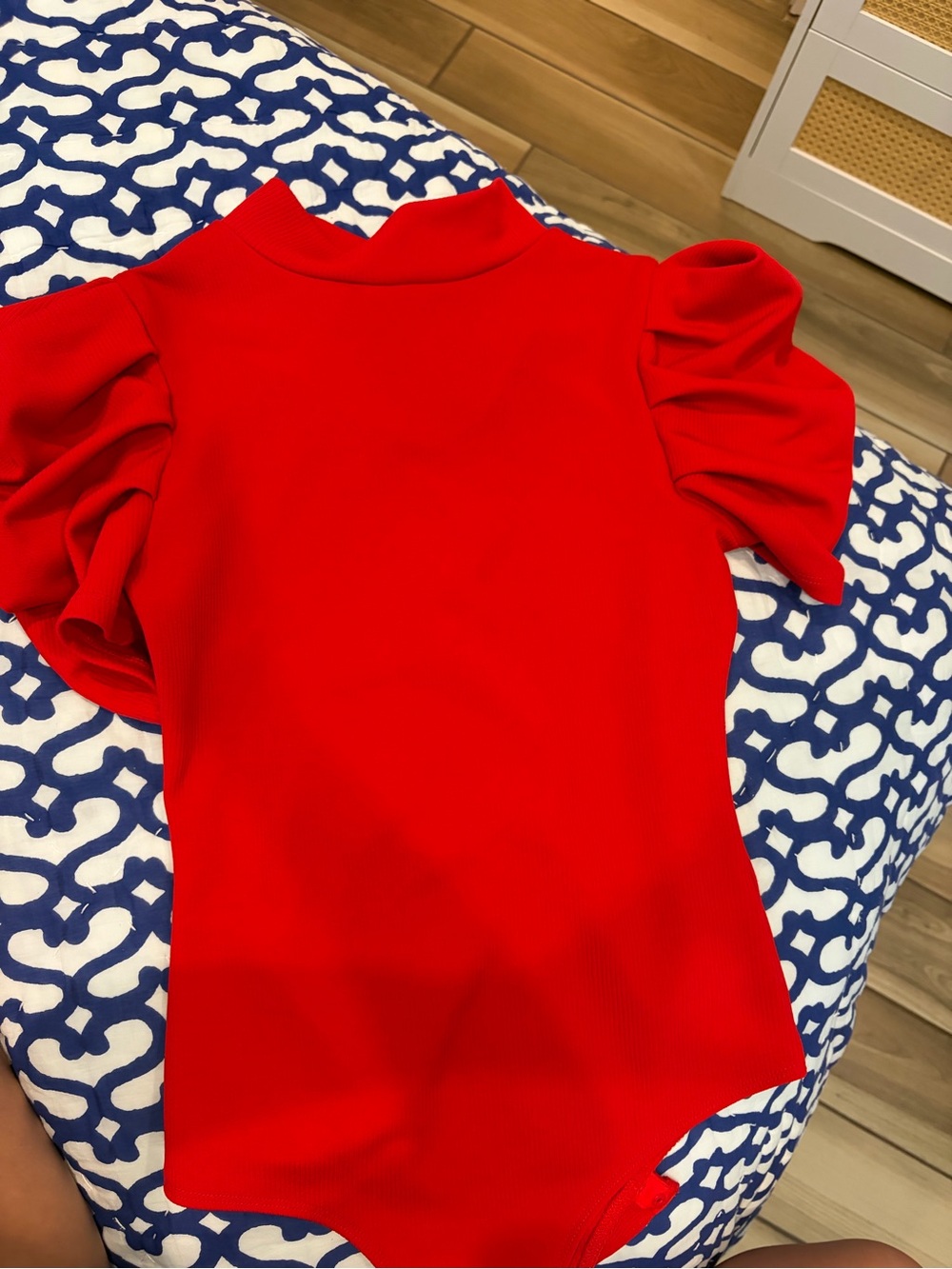 Red Puff-Sleeve Kids Top